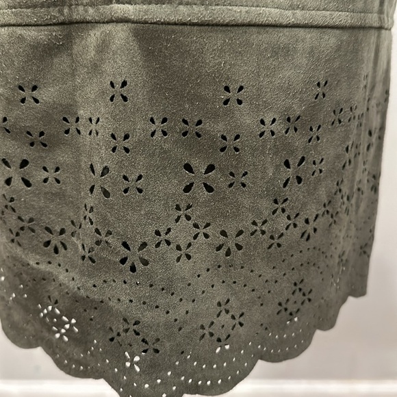 Xhilaration Faux Suede Cutout Dress Army Green with Back Zip Size Medium - Picture 7 of 7